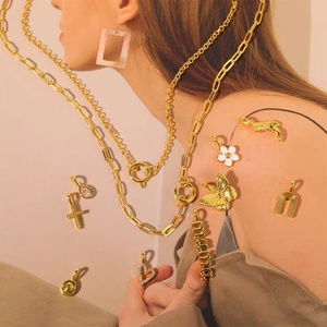 Collar con Colgante de Acero Inoxidable con Diseño de Flor, Mariposa, Corazón y Letra MAMA, para la Creación de Joyería, Moda y Bisutería - Product Image 3