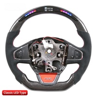 Volant de direction en fibre de carbone véritable avec commande par application LED, vitesse et régime, pour Renault Clio Sport Style - Vente chaude