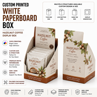Boîte en carton blanc à plat pour l'expédition, économique, pour café de spécialité, café aux noisettes, présentoir, 350 g/m², boîte pliante FBB