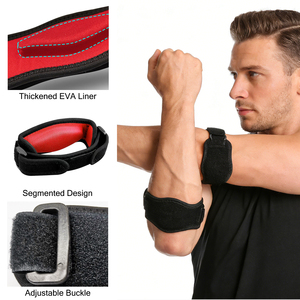 Protector Universal para Codo y <span class=keywords><strong>Rodilla</strong></span>, Ajustable, Ligero, con Cierre Magnético de Silicona, Cinturón de Soporte Extraíble, Protección para Tenis y Deportes - Product Image 3