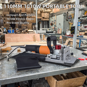 Machine à rainurer et à laminer le bois portable de haute qualité 110 mm 1010 W, professionnelle pour le bricolage, machine à biscuits/joints électrique OE - Product Image 2