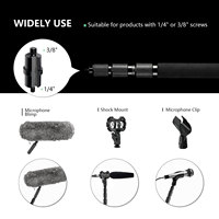 RAUBAY Bras de microphone extensible à 3 sections, longueur réglable de 3,6 à 9 pieds, compatible avec trépied en fibre de carbone // pour