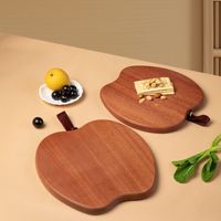 Planche à découper en bois d'ébène en forme de pomme - Plateau de service mignon pour fruits, plateau à fromage et charcuterie, assiette en bois pour hôtel, cadeau, vente en gros