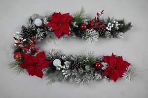 Guirlande de Noël suspendue personnalisée, écologique, à bas prix, avec des aiguilles de pin et des cônes - Product Image 2