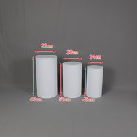 Ensemble de supports à dessert cylindriques côtelés modernes, socles cylindriques ronds pour fleurs, pour la décoration de tables de mariage