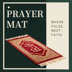 พรมปูพื้นสำหรับห้องนั่งเล่นแบบหรูหรา3D ทันสมัยเสื่อสวดมนต์มุสลิมขนาดใหญ่ทำด้วยมือ - Product Image 3