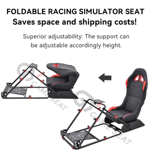 GY072 Venta <span class=keywords><strong>Al</strong></span> Por Mayor Cuero Ordenador PC Gamer Negro Simulador Silla Soporte Carreras Volante Asiento Soporte - Product Image 2