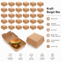 Scatola per Hamburger in Carta Kraft, Confezione da Asporto Personalizzabile, Alta Qualità, Resistente, Bestseller