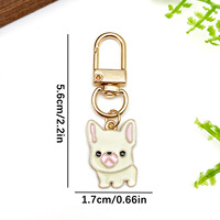 Porte-clés en émail pour animaux de compagnie, mignon, en gros, Corgi, Bouledogue français