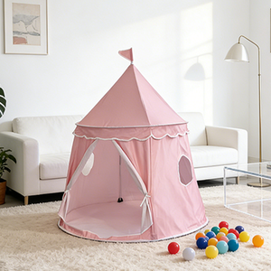Tienda de Campaña Infantil Portátil de Juguete, Diseño de Princesa Rosa, Tipo Yurta, para Niños, Gran Espacio, <span class=keywords><strong>Castillo</strong></span>, para Niños y Niñas - Product Image 5