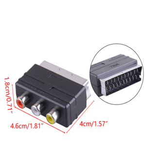 Adaptador AV D1482 SCART a 3 RCA hembra, forma de D, material ABS - Product Image 4