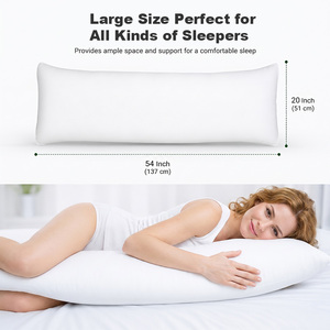 Oreiller de lit en mousse longue, sûr et non toxique, personnalisé OEM - Grand oreiller corporel doux et respirant pour les dormeurs latéraux et les femmes enceintes - Product Image 2