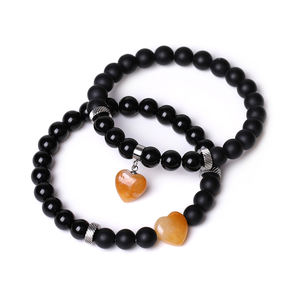 Ensemble de bijoux en pierre naturelle, agate, perles élastiques, bracelet de <span class=keywords><strong>distance</strong></span> pour couples, yoga, cœur, pour homme et femme, <span class=keywords><strong>cadeau</strong></span> de mariage, tendance - Product Image 5