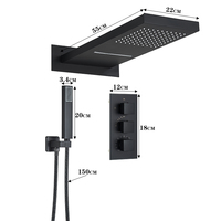 Ensemble de douche pluie de luxe Offre Spéciale massage d'hôtel dissimulé en laiton noir Jet CLASSIC blanc robinets de salle de bain pour salles de bain de luxe