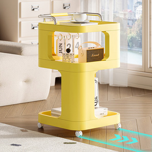 Movable Side Table Trolley Storage Rack Rectangle Multipurpose Easy Cleaning Bedroom Living Room Coffee Table Storage Cart - Product Image 2