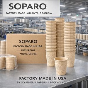 Gobelets en papier jetables SOPARO de 16 oz, lot de 1000, à rebord roulé, résistants aux fuites, style à paroi ondulée, pour café chaud, fabriqués aux États-Unis - Product Image 4