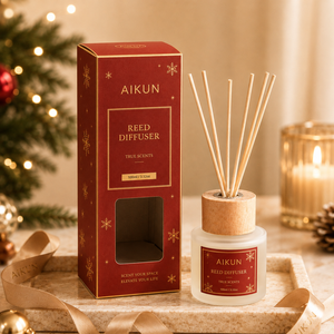 Aikun Cross Border Ecommerce Seller 120ml Dual Bottle Custom Logo Packaging Christmas Reed <b>Diffuser</b> Gift Set for Holiday Retail - Product Image 4