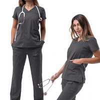 Blouses d'allaitement uniformes ensembles nom marque blouses vente en gros femmes soins de santé tunique courte blanche pour hôpital 50 ensembles tissé personnalisé