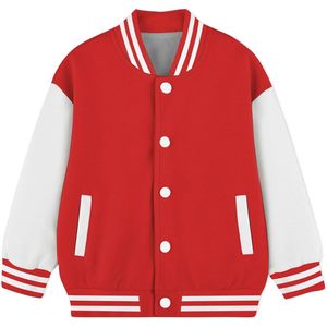 Veste bomber et veste de baseball unisexe pour enfants d'école primaire, pour garçons et filles, en tissu tricoté - Product Image 1