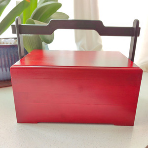 Caja para pasteles de luna de estilo chino, caja rectangular de madera maciza de varias capas para almacenamiento de alimentos, uso en cocina, 29x19x16cm - Product Image 1