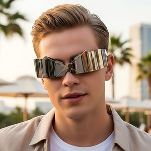 유럽 미국 패션 새로운 미래지향적 풀 프레임 UV400 선글라스 파티 캣워크 재미있는 남녀 핫걸 개성있는 안경 - Product Image 3