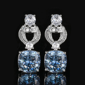 2025 high-end Jewelry Copper Gold-plated Simulation Bird's Nest Cut Nordic Blue Retro Temperament Set Main Stone 12*12 - Product Image 3