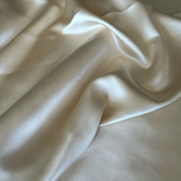 Tissu en soie charmeuse tissée unie teinte couleur naturelle 40MM 140CM, vente en gros de tissu en satin de soie pure de mûrier pour vêtements