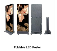 Afficheur LED pliable P1.53 P2.5 sur pied, mobile, numérique, pour la publicité en magasin et en salle d'exposition