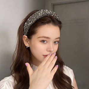 <span class=keywords><strong>Serre</strong></span>-tête large élastique en strass et perles de haute qualité pour <span class=keywords><strong>femme</strong></span>, accessoire de cheveux de luxe pour fête et <span class=keywords><strong>mariage</strong></span>, vente en gros - Product Image 2