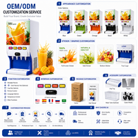 OEM Aanrechtmodel Koude Drankendispenser 4 Spuitmonden Automatische Meng- en Fruitpersmachine Fruitdrank Dispenser