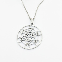 Collier Géométrie Sacrée Merkaba Bijoux Metatron Collier Vermeil Or Bijoux Pendentif Creux Collier Hip Hop
