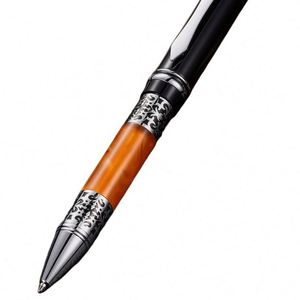 High Quality Custom Logo Luxury Metal Roller Ballpoint <b>Pen</b> Black and Orange Business Promotional Gift for Business Writing - Product Image 3