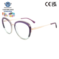 Montures de lunettes optiques en acétate laminé carrées Teenyoun, montures en acétate et métal pour femme, lunettes haut de gamme