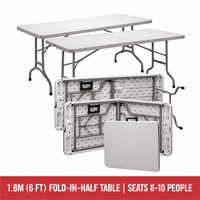 Table et chaise pliantes rectangulaires portables pour l'extérieur, idéales pour les formations, les réunions et les stands.