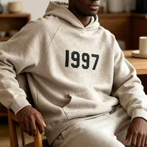 Conjunto de Sudadera con Capucha y Pantalones Deportivos ESS ss24 <span class=keywords><strong>SS</strong></span> de Alta Calidad, 100% Algodón, con Cierre de Media Cremallera, Estilo Urbano, Unisex, Otoño, Tejido Holgado, 1977 - Product Image 1