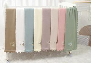 Customizable 100% Cotton Knitted <strong>Baby</strong> <strong>Blanket</strong> with Bear Swaddle Wrap <strong>Personalised</strong> Bedding <strong>Baby</strong> <strong>Blankets</strong> for Newborns - Product Image 4