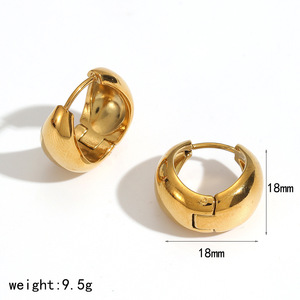 <b>Huggie</b> Earrings Stainless Steel Gold <b>Silver</b> Plated Minimalist Round Hoop Earrings For Women Fashion Jewelry TE60314 - Product Image 4