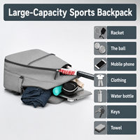 Sac à dos de tennis en molleton respirant pour club de badminton avec compartiment à chaussures, vente en gros OEM, logo personnalisé
