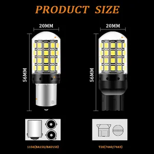 HOLY 12v High Quality Led Car Bulb 1156 T20 7440 Car Led 54smd 1157 Double Contact Brake Turn Signal Light Bulb Canbus