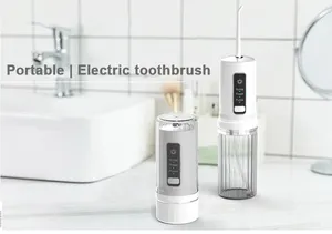 Irrigatore elettrico orale acqua Flosser 200ML portatile per la pulizia dei denti irrigatore orale 4 pezzi ugelli acqua dentale filo filo