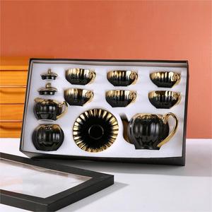 Juego <span class=keywords><strong>de</strong></span> <span class=keywords><strong>Tazas</strong></span> <span class=keywords><strong>de</strong></span> Té <span class=keywords><strong>de</strong></span> Cerámica Árabe Doradas <span class=keywords><strong>con</strong></span> Platillo, Soporte para Tetera, <span class=keywords><strong>Tazas</strong></span> <span class=keywords><strong>de</strong></span> Café <span class=keywords><strong>de</strong></span> <span class=keywords><strong>Porcelana</strong></span> Dorada <span class=keywords><strong>con</strong></span> Base - Product Image 4