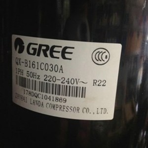 Compresseur de climatiseur Gree QX-B161C030A 1PH 220-240V R22 pour remplacement et réparation - Product Image 1