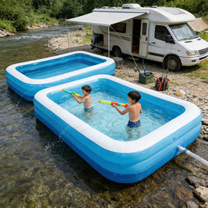 Piscina Inflable para Niños, Diversión Acuática de Verano para el Patio Trasero, Construcción de PVC Resistente, Ecológica, Portátil, Premium para Exteriores - Product Image 1