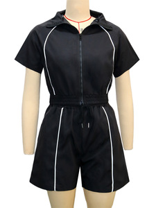 Abbigliamento Estivo per <span class=keywords><strong>Donne</strong></span>, Set Due Pezzi, Top Corto con Zip e Pantaloncini, Completo Casual Sportivo in Due Pezzi - Product Image 6