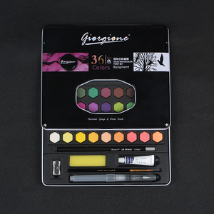 Giorgione – Coffret de 36 couleurs de peinture <span class=keywords><strong>aquarelle</strong></span> solide en boîte métallique avec cadeaux offerts pour la peinture sur papier et toile - Product Image 4
