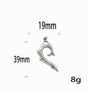Flame-Shaped Titanium Steel Pendant With Crystal Inlay For Men Everyday Wear 233073 - Product Image 5