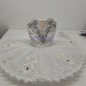 บัลเล่ต์มืออาชีพสีขาว9-12ชั้นของเด็กผู้หญิงชุดการแสดงสำหรับผู้ใหญ่ - Product Image 6