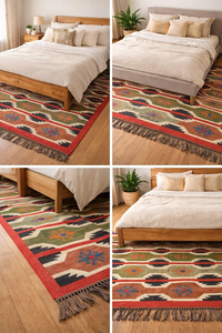 Tribal Southwestern Handmade Wool Jute Kilim <b>Runner</b> <b>Rug</b> Geometric Boho Farmhouse Carpet <b>for</b> Hallway Entryway Living Room Decor - Product Image 6