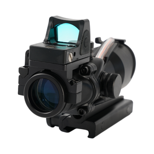 OEM Combo 4x32 Real fiber Prismatic Sight Scope Compacto <span class=keywords><strong>Alcance</strong></span> de caza al aire libre con punto rojo verde - Product Image 4