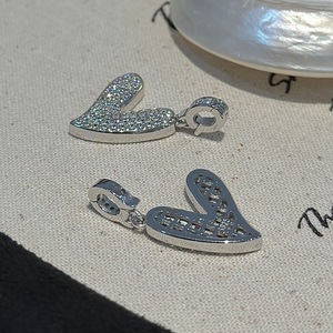 Pendentif latéral simple et basique en argent pur S925 avec zircone complète, design rétro, luxe léger, pendentifs de mode, breloques - Product Image 5